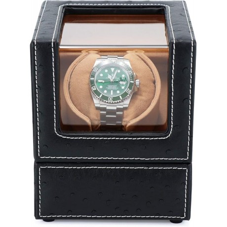 SINGLE WATCH WINDER IN DARK BROWN LEATHER