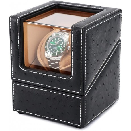 SINGLE WATCH WINDER IN DARK BROWN LEATHER