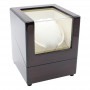 SINGLE WOODEN WATCH WINDER, PIANO BLACK/BROWN WOODEN PATTERN
