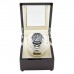 SINGLE WOODEN WATCH WINDER, PIANO BLACK/BROWN WOODEN PATTERN