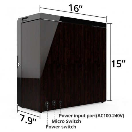 LUXURY SAFETY WATCH WINDER BOX FOR 18 AUTOMATIC WATCHES WITH QUIET MOTOR