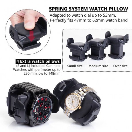 LUXURY SAFETY WATCH WINDER BOX FOR 18 AUTOMATIC WATCHES WITH QUIET MOTOR