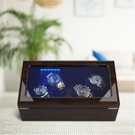 4 PIECES WOODEN WATCH WINDER CASE FOR ROLEX