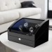 WOODEN WATCH WINDER 4+6 PINAO BLACK WITH EXTREMELY SILENT MOTOR