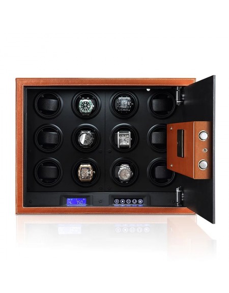 12 PIECES AUTOMATIC BAMBOO SHELL ROTATING WATCH WINDER