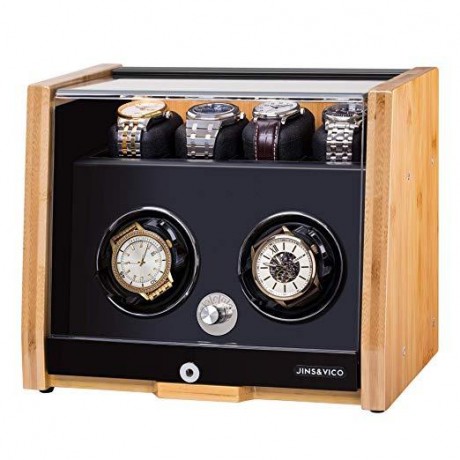 6 PIECES AUTOMATIC BAMBOO SHELL ROTATING WATCH WINDER, JINS&VICO