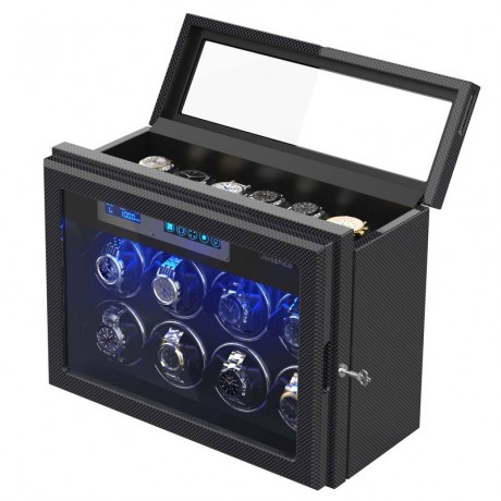 8 PLUS 6 HIGH-END WATCH WINDER SAFE BOX IN CARBON FIBER MATERIAL, JINS&VICO