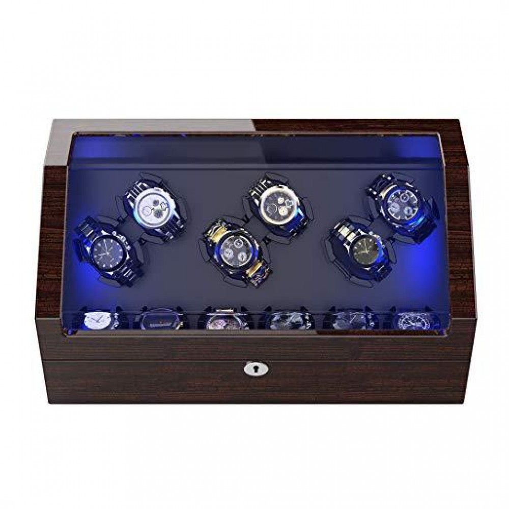 12 Pieces Watch Winder with Storage, Pine Bark Pattern - Image 2
