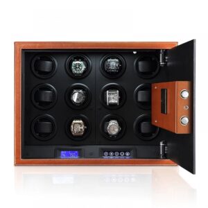 12 Pieces Automatic Bamboo Shell Rotating Watch Winder