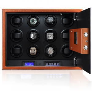 12 Pieces Automatic Bamboo Shell Rotating Watch Winder