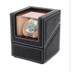 SINGLE WATCH WINDER IN DARK BROWN LEATHER