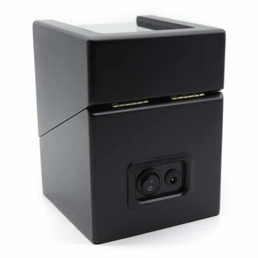 Single Wooden Watch Winder, Piano Black/Brown Wooden Pattern - Image 4