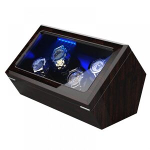 4 Pieces Wooden Watch Winder Case for Rolex