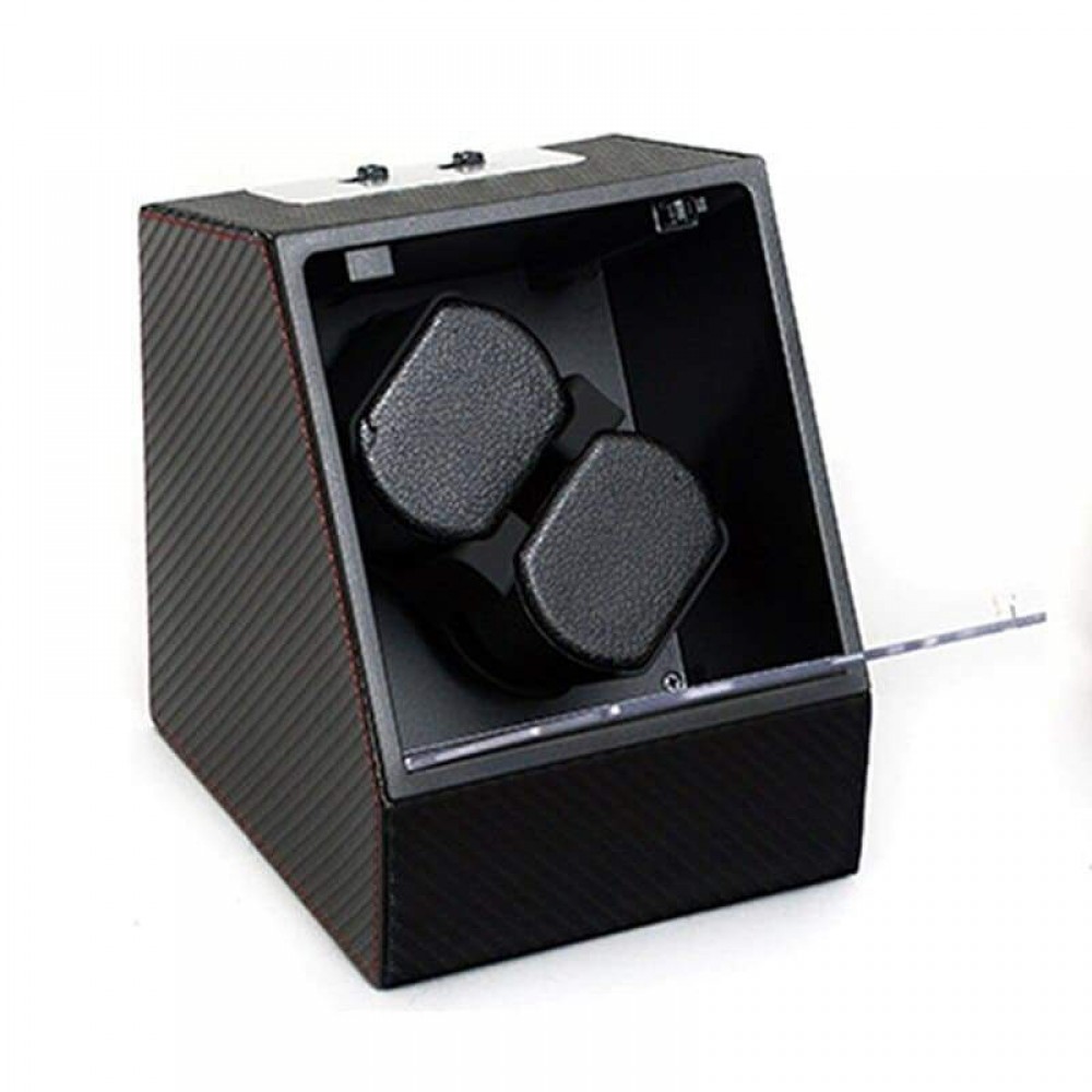 Black Wooden Dual Watch Winder Box丨Best Automatic Watch Winder 2020丨Luxury Rolex Safety Watch Box丨Double Watch Winder - Image 3