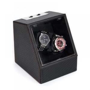 Black Wooden Dual Watch Winder Box丨Best Automatic Watch Winder 2020丨Luxury Rolex Safety Watch Box丨Double Watch Winder