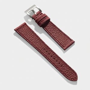 Grana Burgundy Tonal Leather Watch Strap
