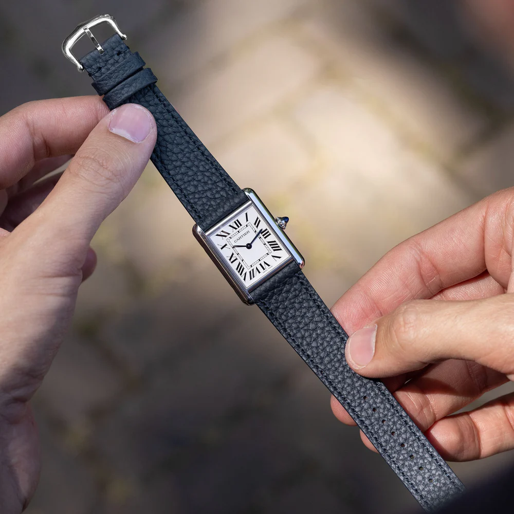 Grana Royal Blue Tonal Leather Watch Strap - Image 2