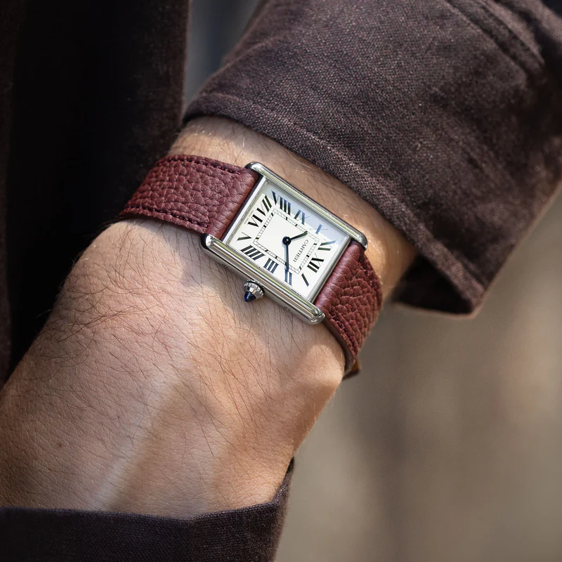 Grana Burgundy Tonal Leather Watch Strap - Image 3