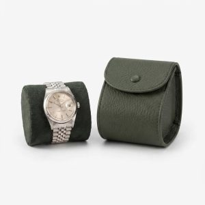 Olive Green Single Leather Watch Cube