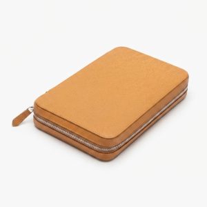 Cognac Brown 10 Watch Leather Zip Folder